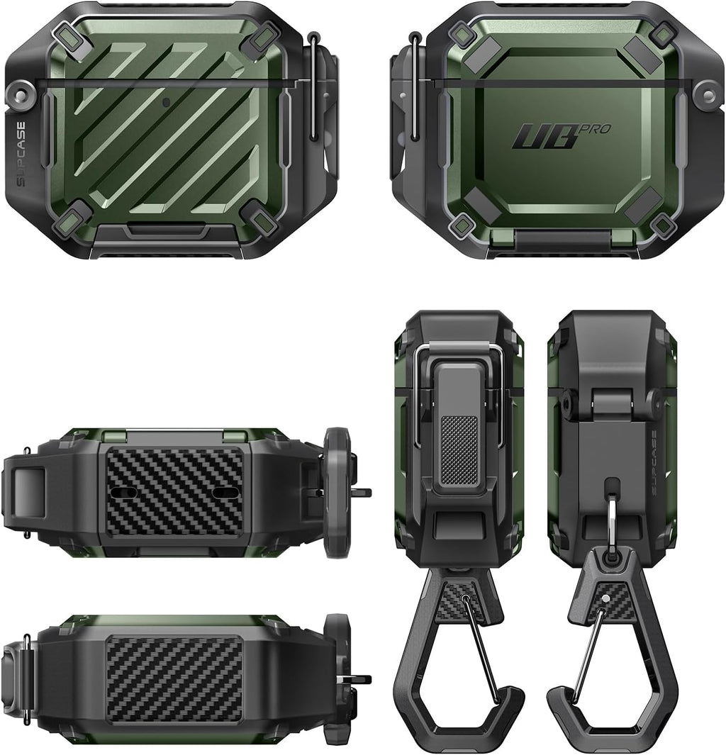 SUPCASE for AirPods 5/4 Case with IP68 Waterproof, Lock & Carabiner,Guldan