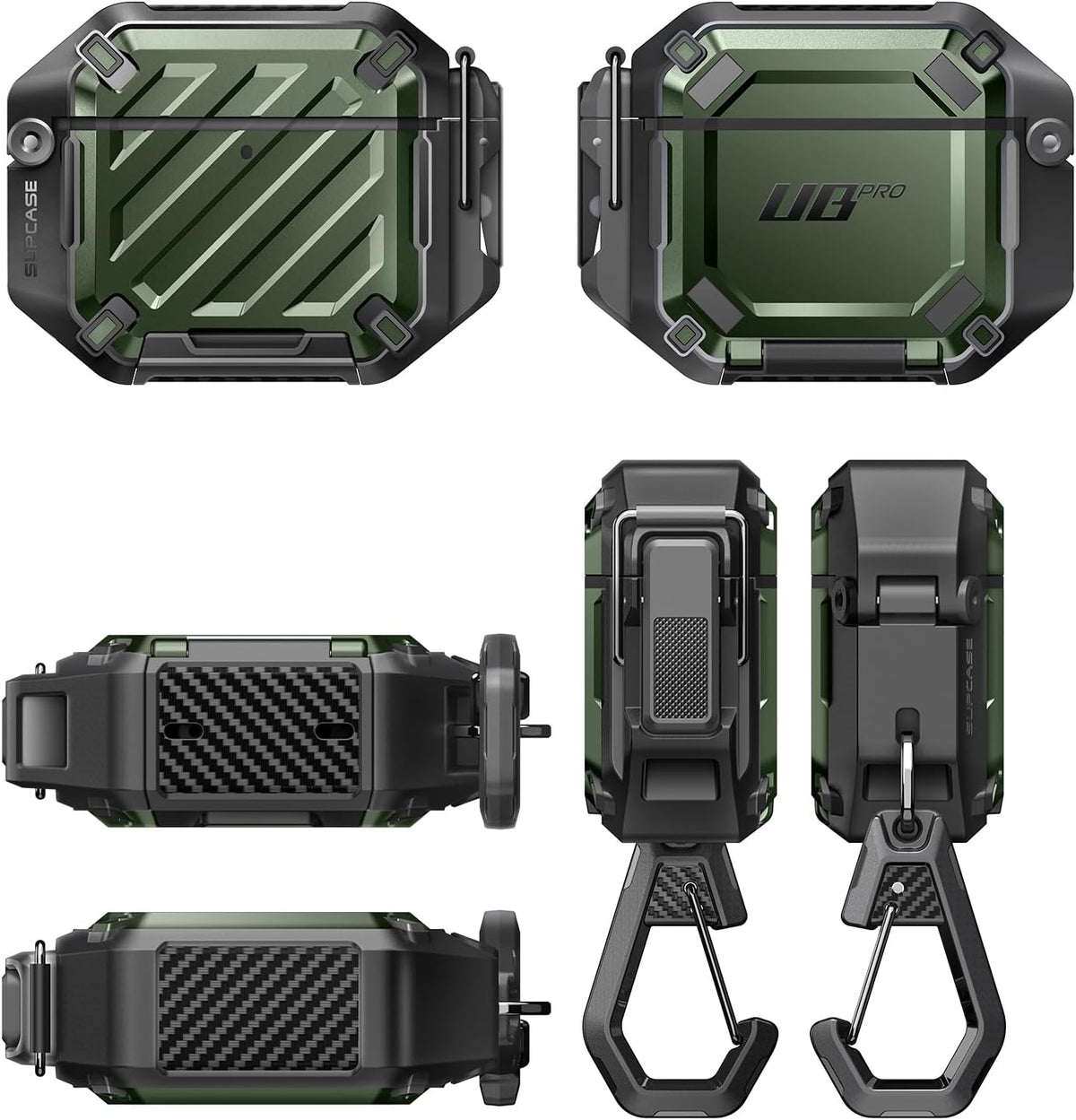 SUPCASE for AirPods 5/4 Case with IP68 Waterproof, Lock & Carabiner,Guldan