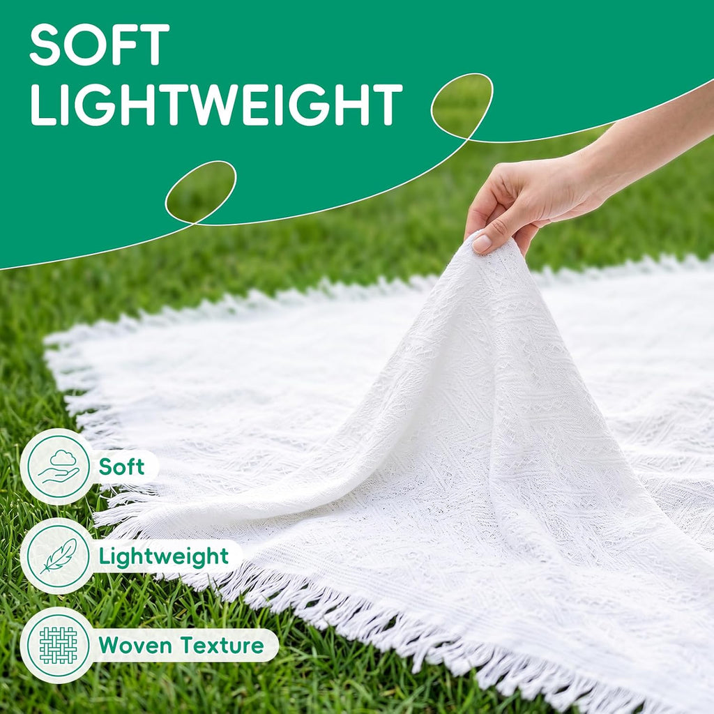Extra Large Boho Beach Mat Picnic Outdoor Blanket Woven Giant Towel Camping Gear Cruise Essential 2026 Summer Vacation Must Have Airplane Travel Accessories Costa Rica Bahamas Hawaii Trip Stuff Gift