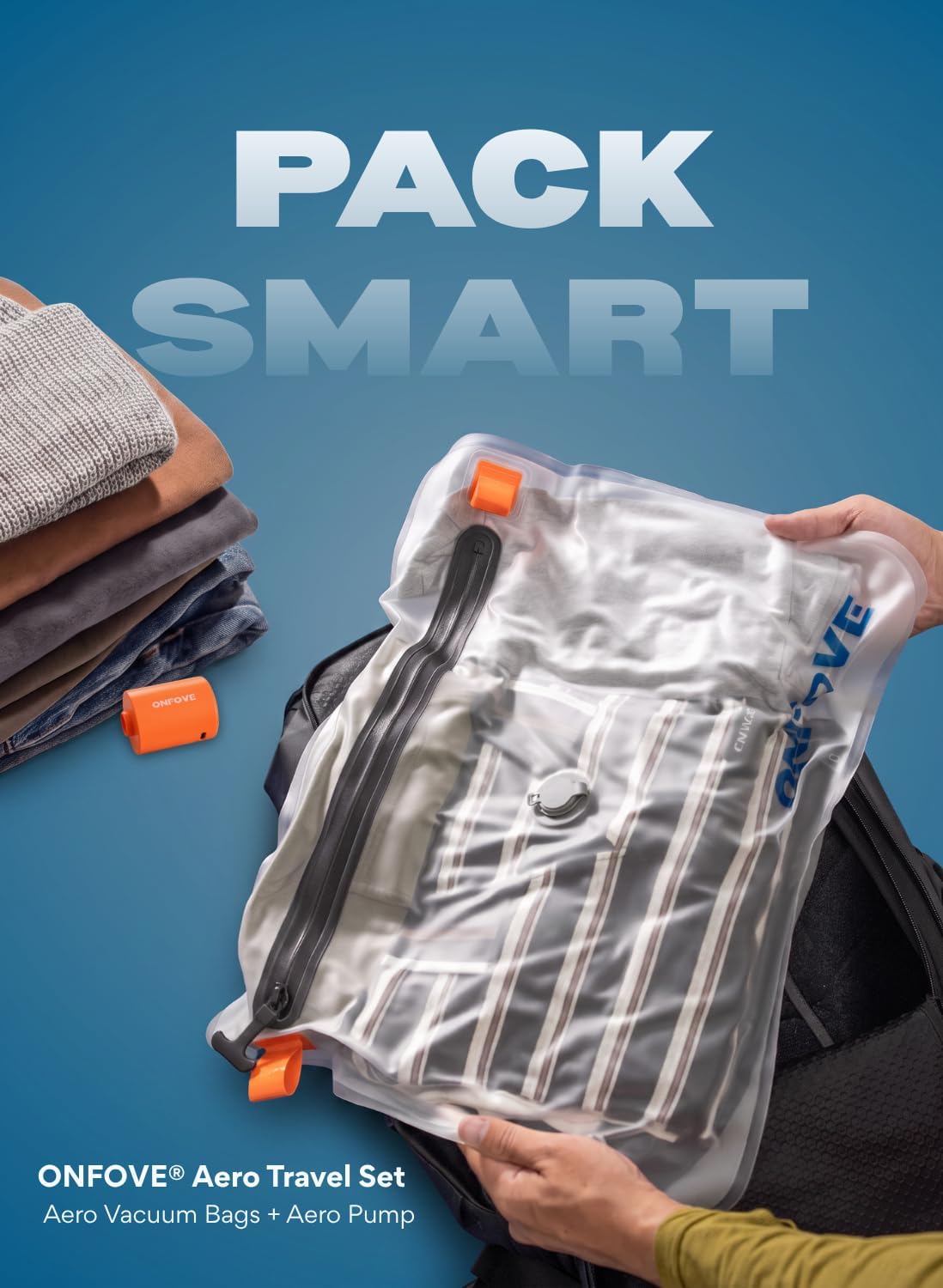 Vacuum Bags for Travel with Pump, Reusable Space Saver Bags (2 Pack)