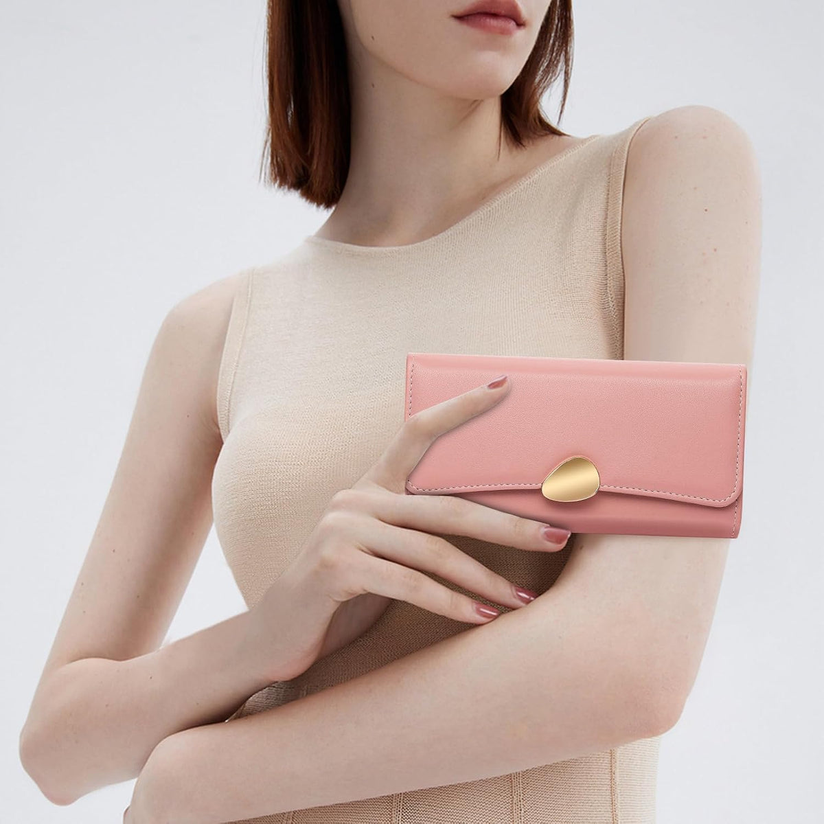 FALAN MULE Wallets for Women Trifold Wristlet Wallets Large Capacity RFID Blocking Ladies Purse Credit Card Holder