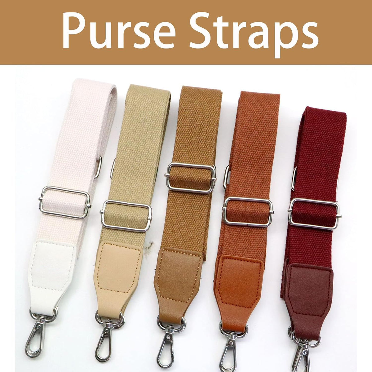 Universal Leather & Canvas Replacement Purse Straps – 1.5” Wide Crossbody Strap for Handbags, Luggage & Cossbody Bags(Adjustable, 55" Long)