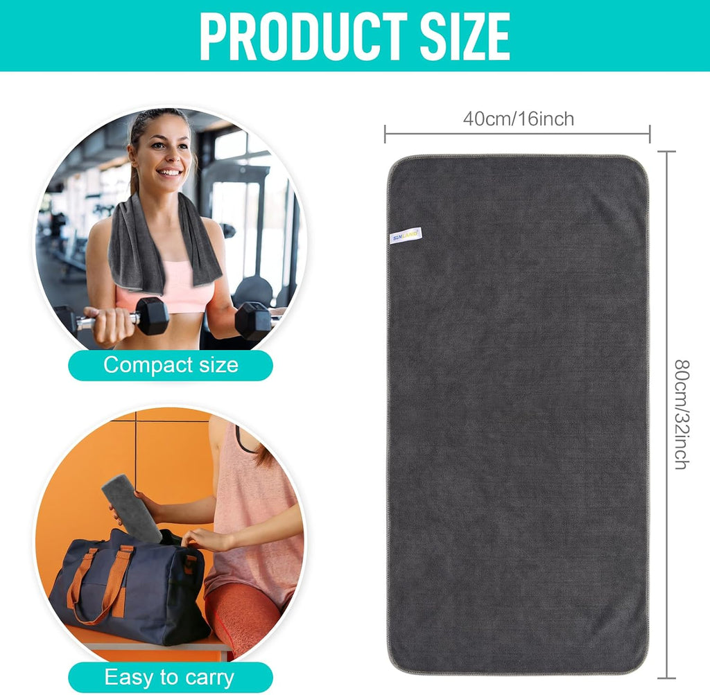 SINLAND Microfiber Gym Towels, Workout Sweat Towel 16x32In