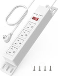 1500J Small Surge Protector Power Strip 4 Outlets 3 ft, White