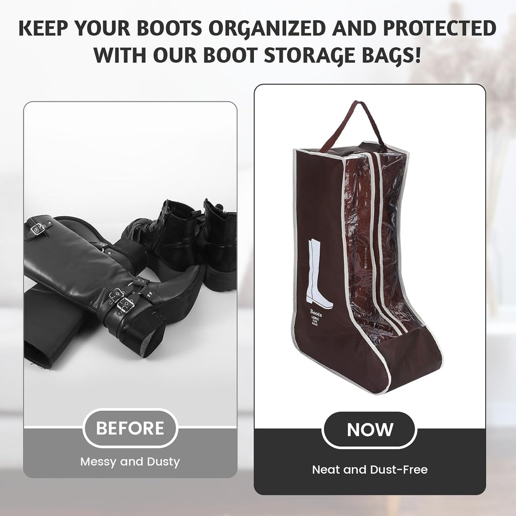 2 Pcs Clear Boot Storage Bag,Plastic Tall Boot Bag,Shoe Bags for Travel,Clear Shoe Bags for Tall Boot Storage,Boot Bags for Cowboy Boots,Waterproof & Dustproof Boot Bags for Travel,Boot Bag Equestrian