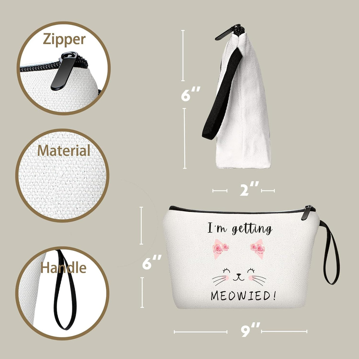 SEAMOON Bride to Be Makeup Bag, Bridal Shower Gifts for Bride Bridesmaid