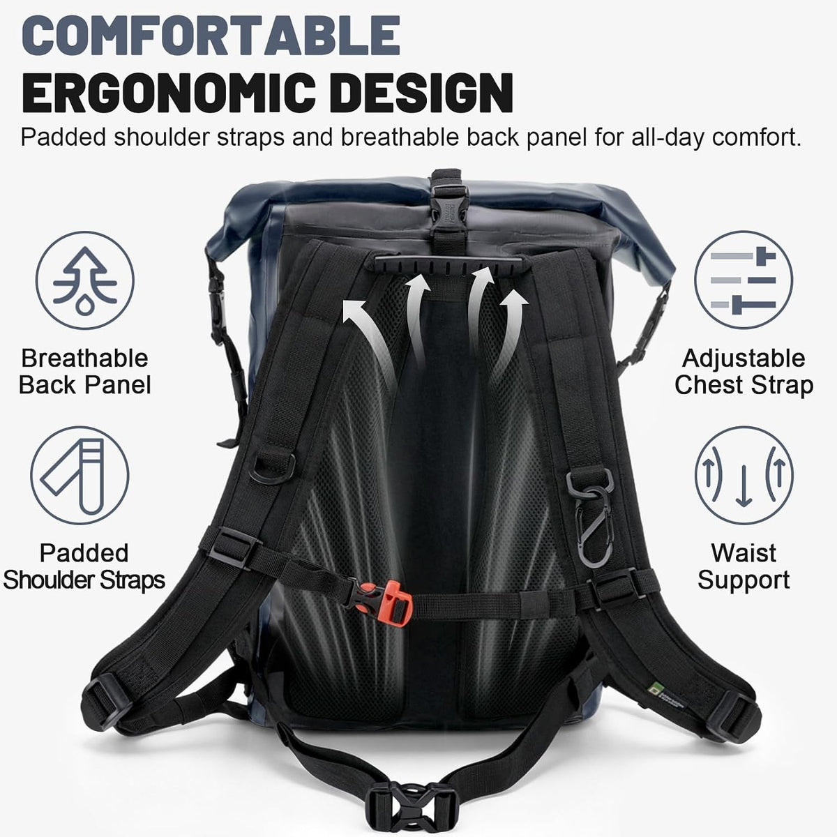 Waterproof Dry Bag Backpack 25L/35L/55L/85L, Roll-Top Heavy Duty Rucksack