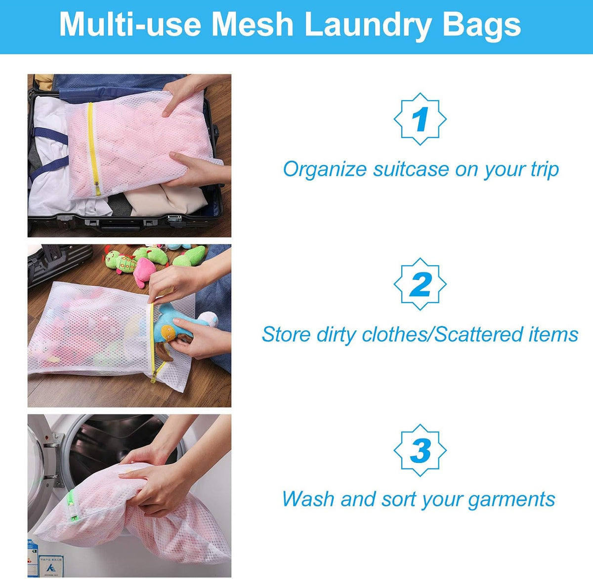 GOGOODA 5 Set Mesh Laundry Bags, Delicates Washing Bags