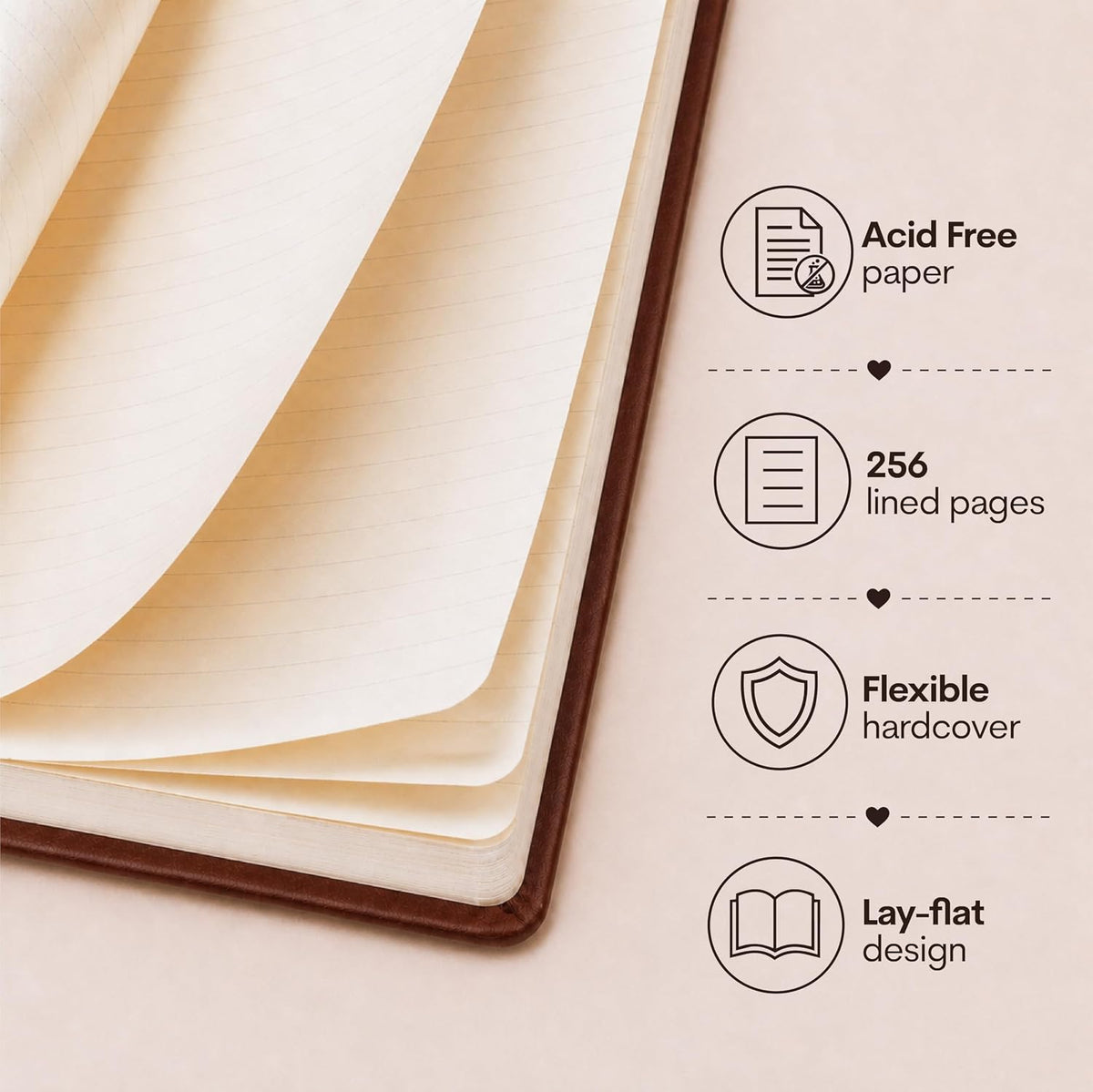WORLD TRAVELER Eccolo 6x8 A5 Lined Journal - 256 Page Lay Flat Notebook