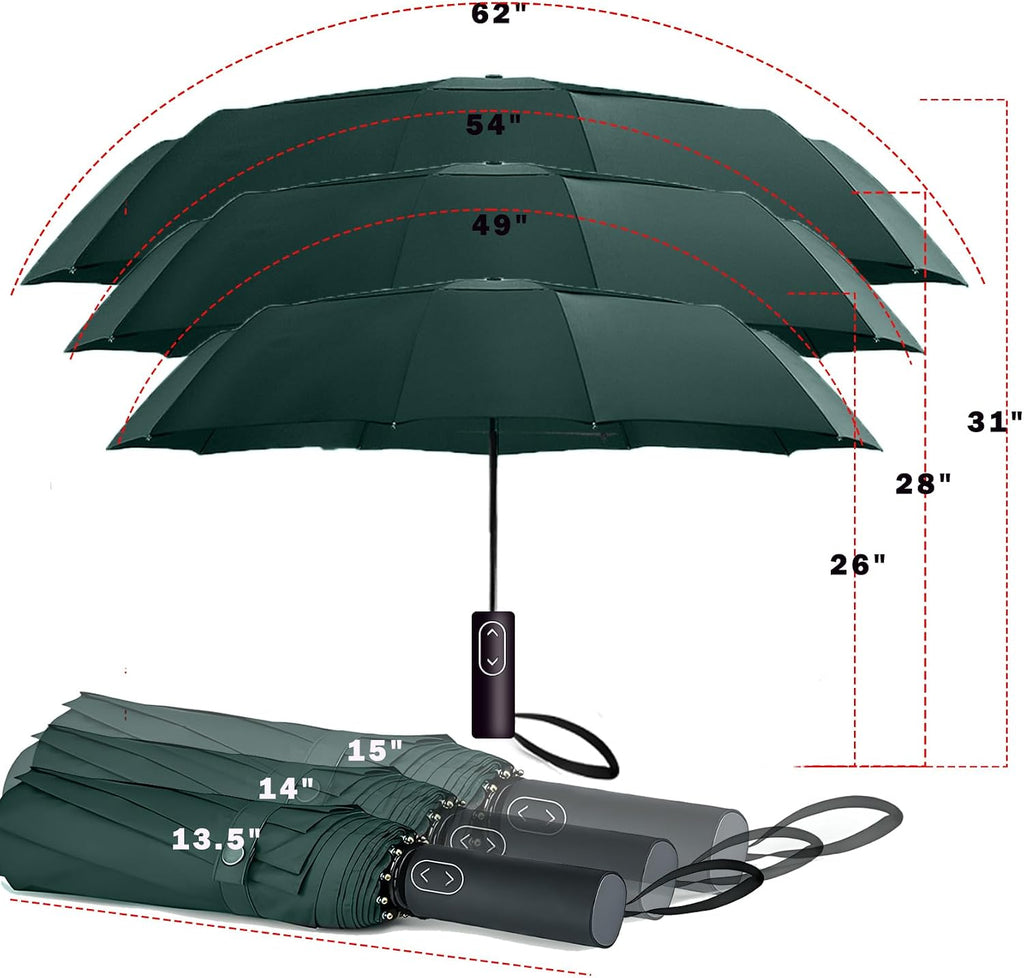 MRTLLOA Compact Golf Umbrella, 10 Ribs Vented Windproof Travel