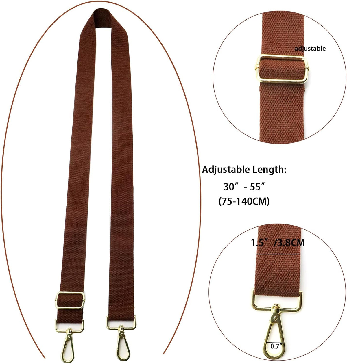 LEMEDE Purse Strap, Extra-Long 55" Adjustable Duffle Bag Shoulder Straps – Replacement for Crossbody, Messenger, Handbags & Travel Luggage Bags(Green Bag Strap)