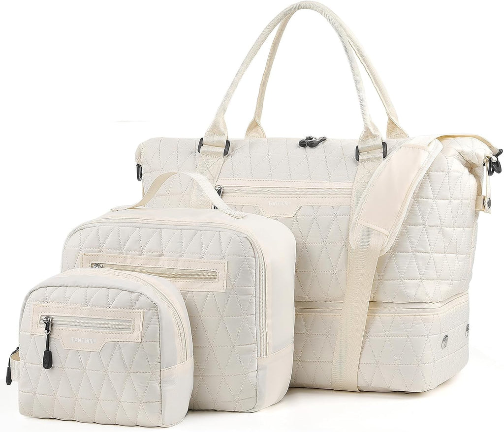TANTOMI Travel Duffle Bag, Weekender Bags for Women, 3PCS Personal Item Bag