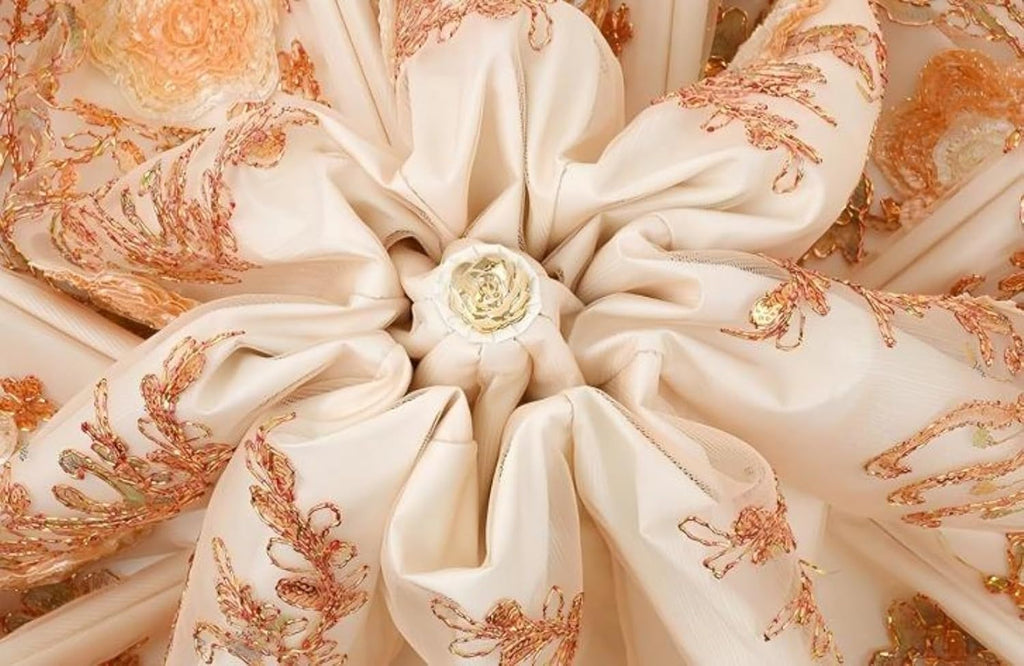 Foldable Lace Sun Parasol UPF 50+ UV Protection Flower Embroidery Vintage Umbrella