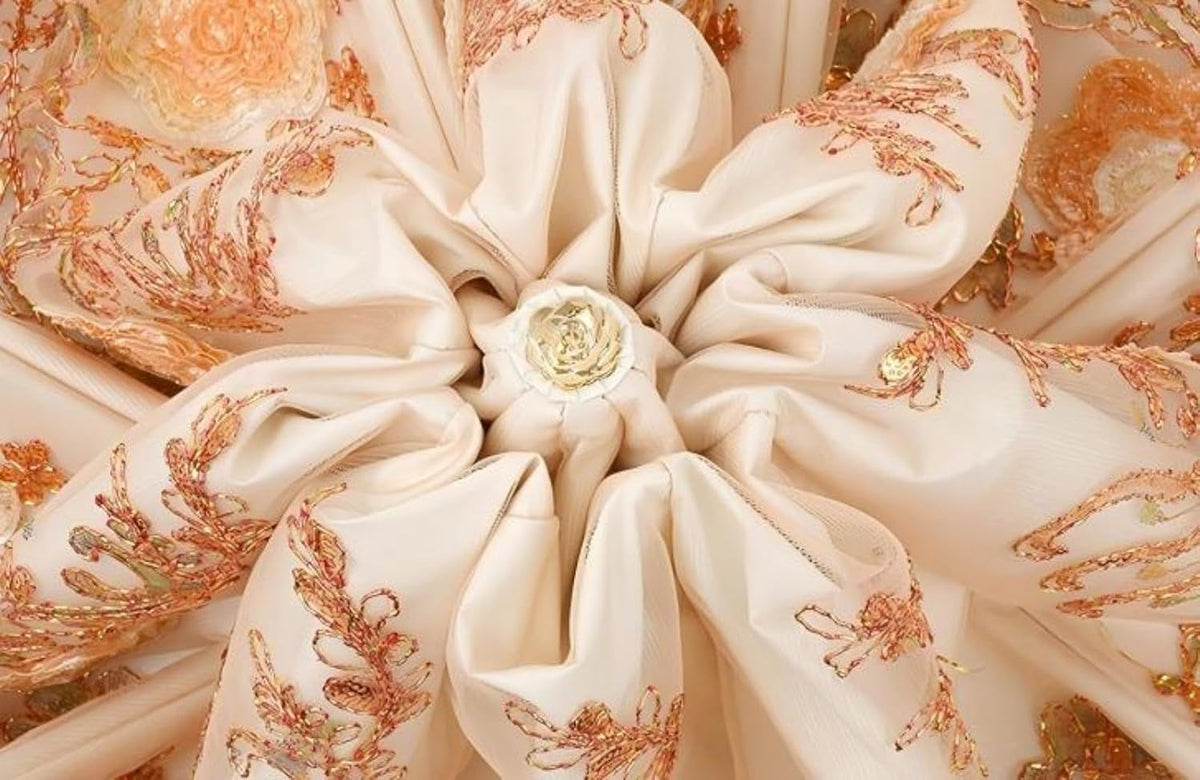 Foldable Lace Sun Parasol UPF 50+ UV Protection Flower Embroidery Vintage Umbrella