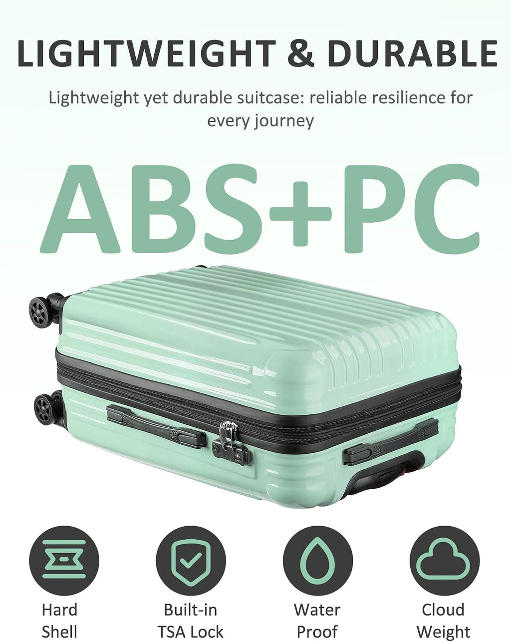 Expandable Checked Luggage Suitcase with Wheels
