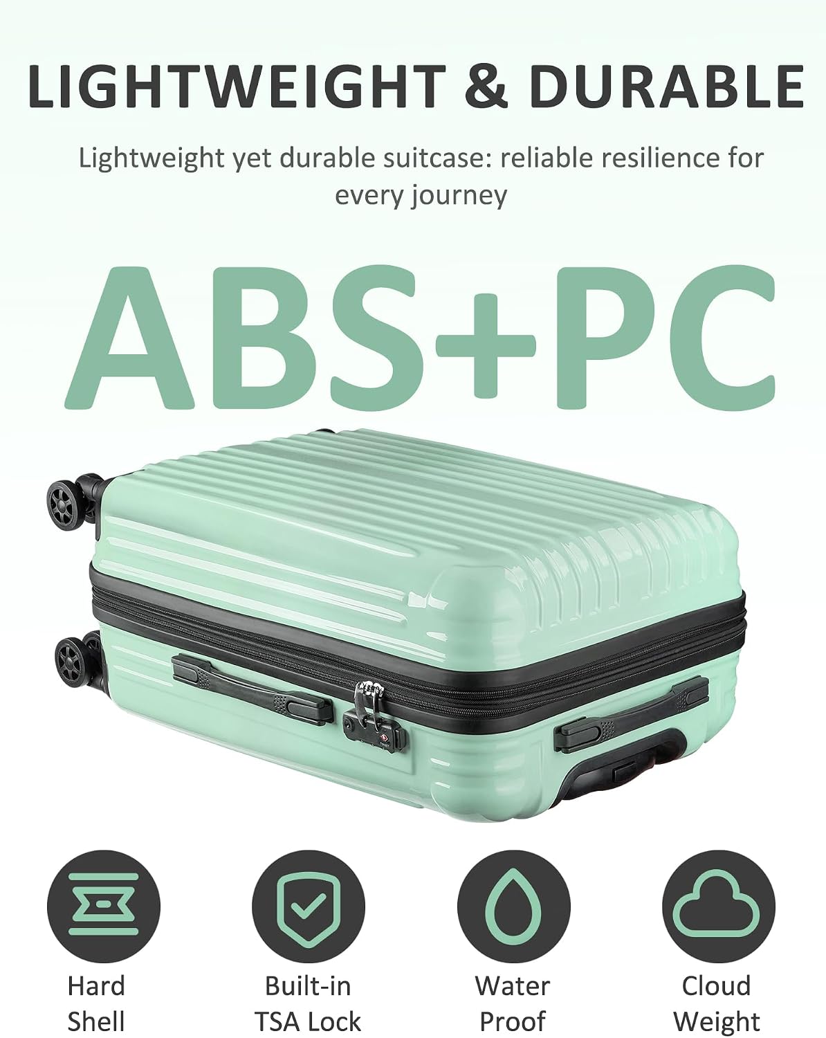 Expandable Checked Luggage Suitcase with Wheels