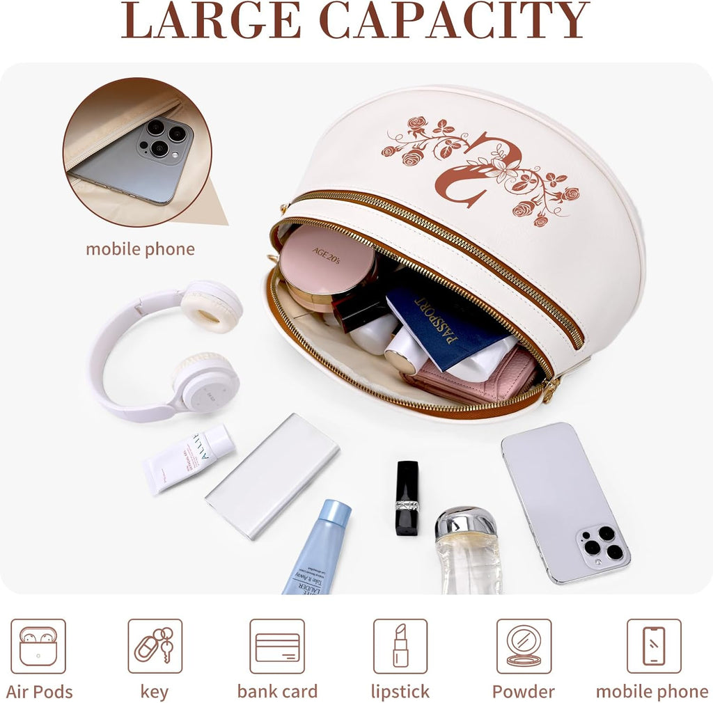 Viverte Personalized Gifts for Women Initial Bum Bags Pu Leather Crossbody Bags Letters Purses for Mom