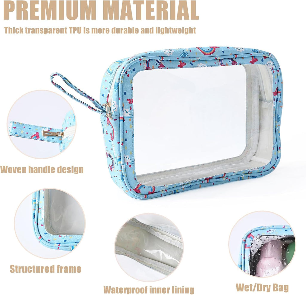 6 PCS Set TPU Diaper Bag Organizer Pouches & Wipe Dispenser, Rainbow