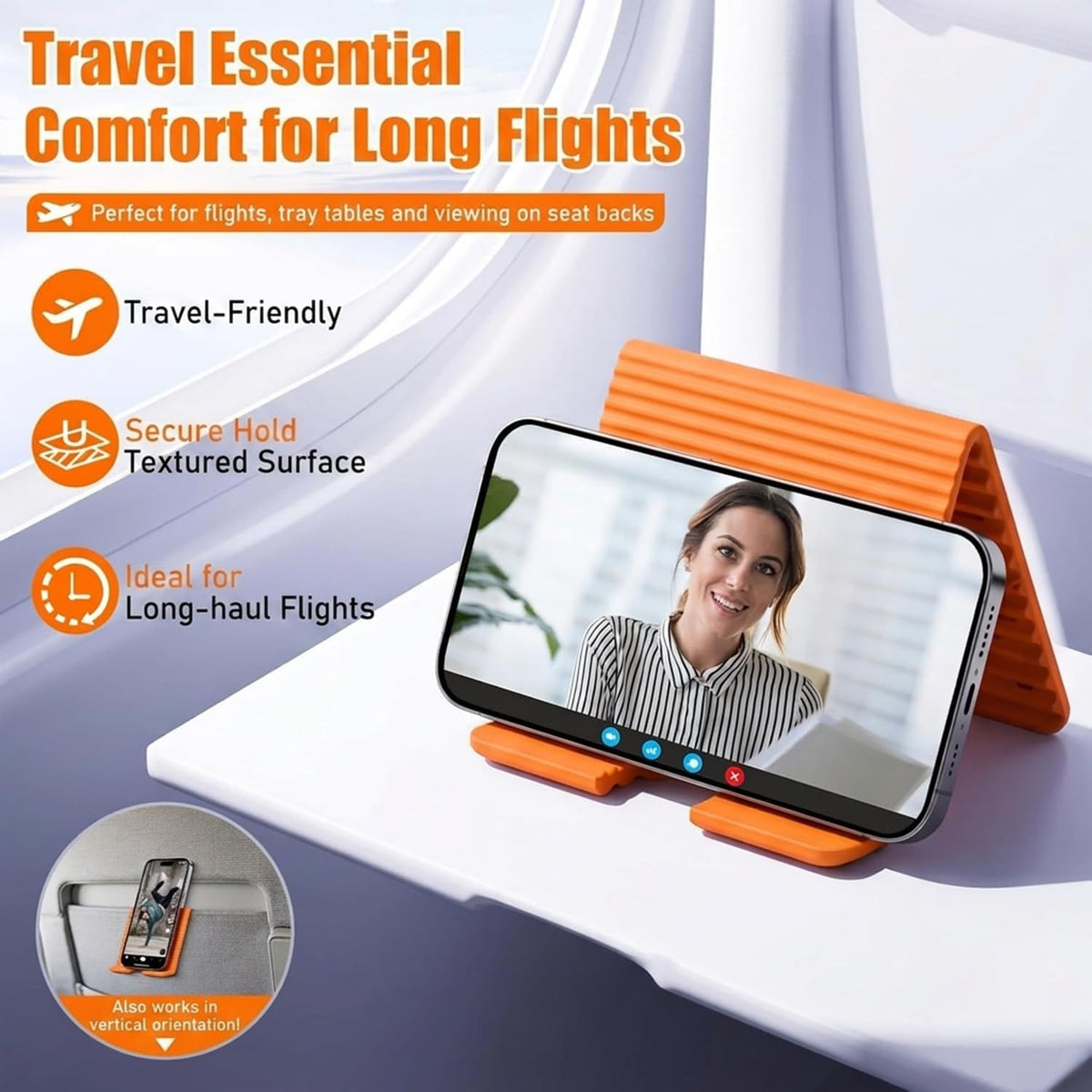 2pcs Airplane Phone Holder, Flexible Tablet Stand with 24 Suction Cups