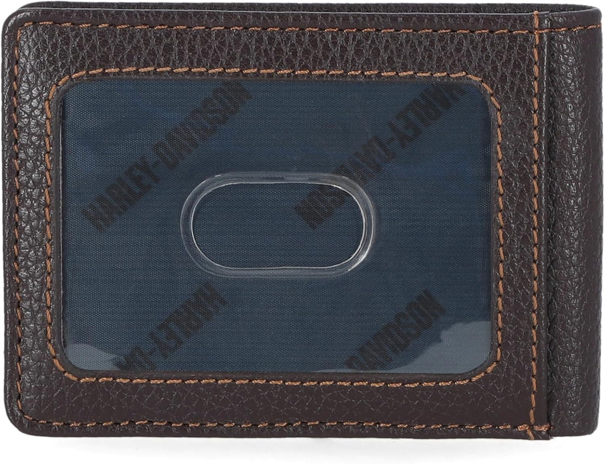 Harley-Davidson Men's Genuine Leather Rfid Blocking Billfold Slim Front Pocket Wallet