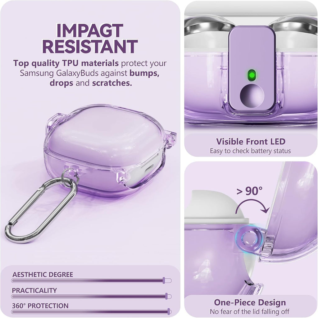 Inesore Case for Samsung Galaxy Buds FE/Buds 2/Pro/Live (Purple)