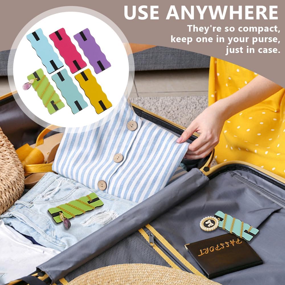 OLYCRAFT 24Pcs 6 Colors Tangle-Free Necklace Organizer Portable Anti Wrap Jewelry Organizer Necklace Display Card Universal Jewelry Storage Case for Home Travel Chain Necklaces Storage