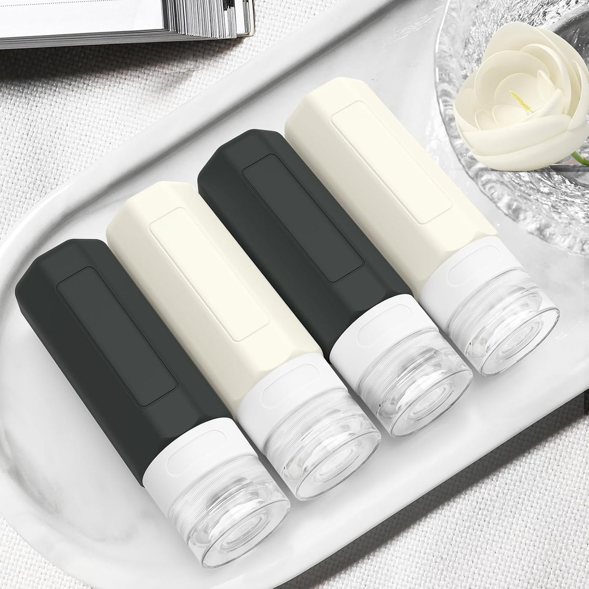 Redfly Travel Bottles for Toiletries 3oz, Silicone Travel Size Containers
