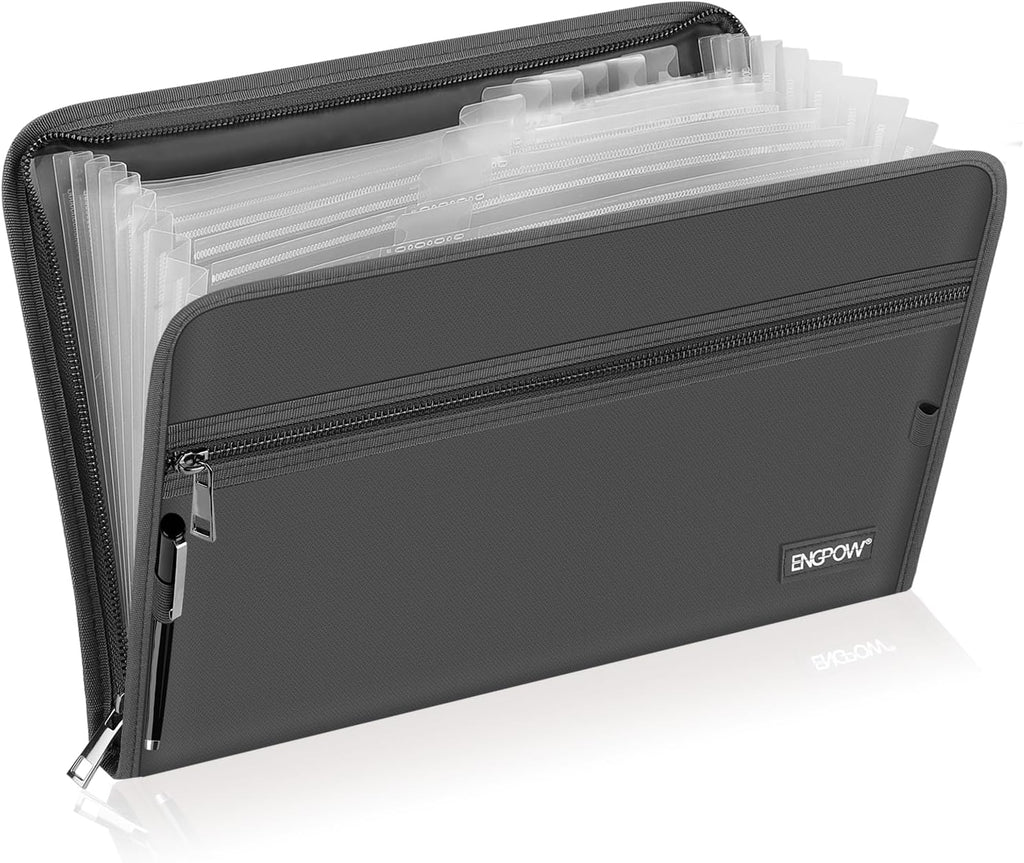ENGPOW Expanding File Folder,Fireproof 13 Pockets Document Organizer Bag