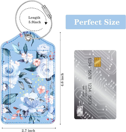 (2 Pack) Luggage Tag for Suitcases Leather Privacy Cover ID Label Travel