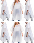 6pack Reusable Rain Poncho Adult