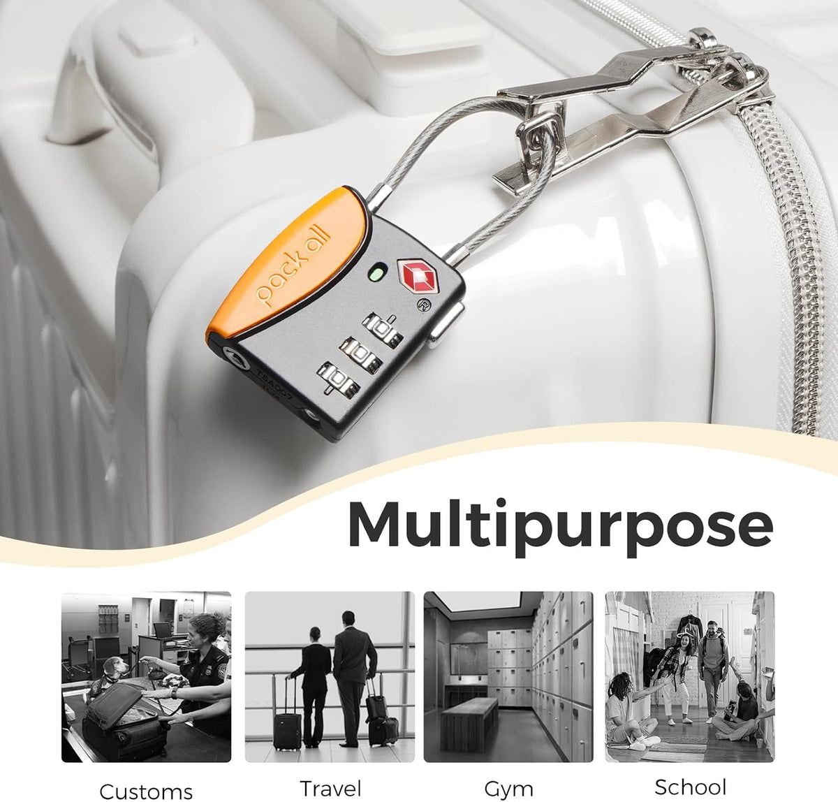 pack all TSA Approved Travel Luggage Locks, Resettable 3-Digit Code