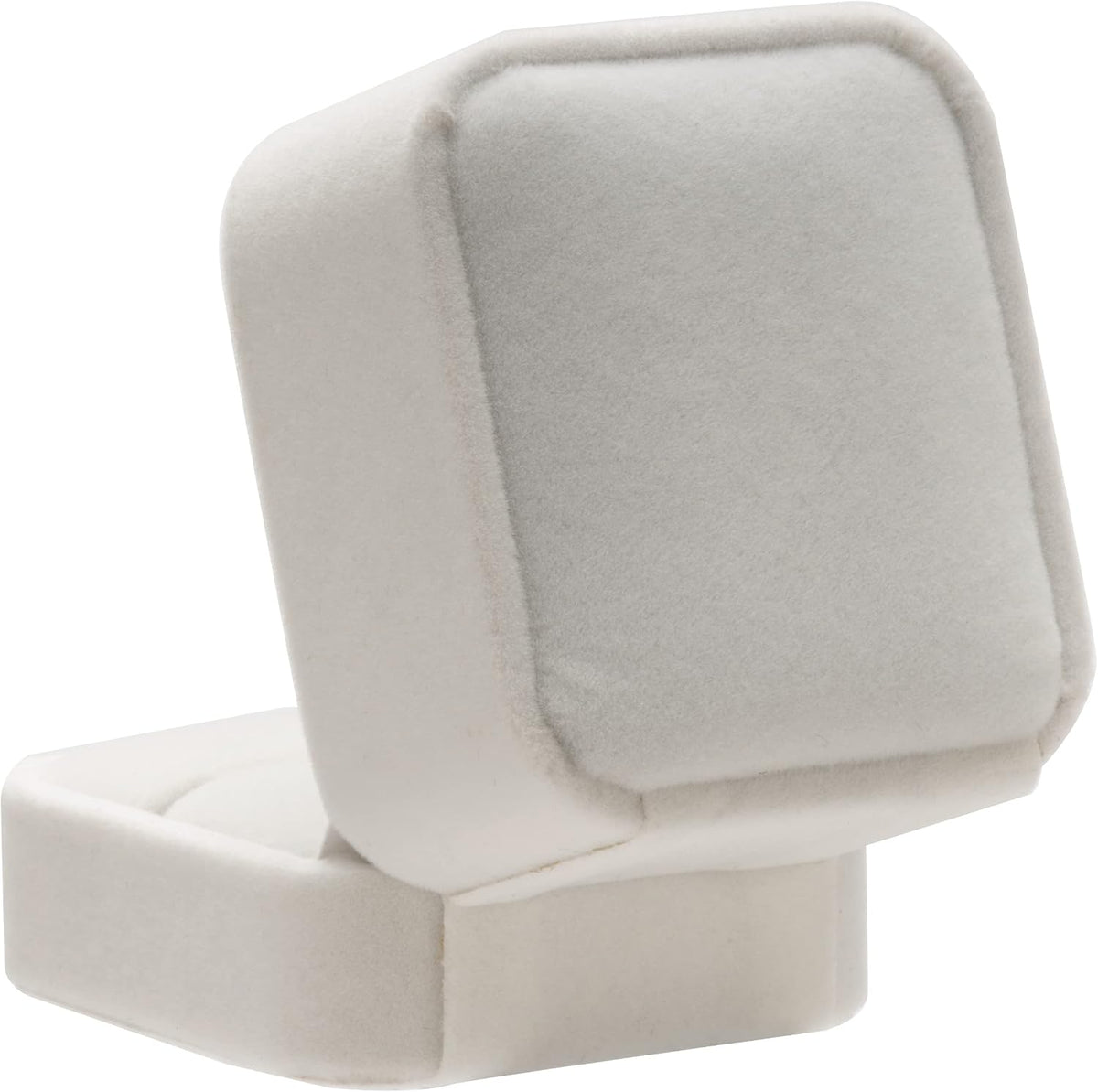 Velvet Single Ring Box Case Holder for Engagement Proposal Birthday Wedding,Jewelry Ring Gift Box Jewelry Packaging Box (White)