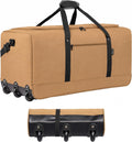 Finnhomy 120L Foldable Rolling Duffel Bag with 3 Wheels, Light Weight Travel Duffel bag with Large Loading Capacity, 32'' Rolling Duffel bag with Shoulder Strap