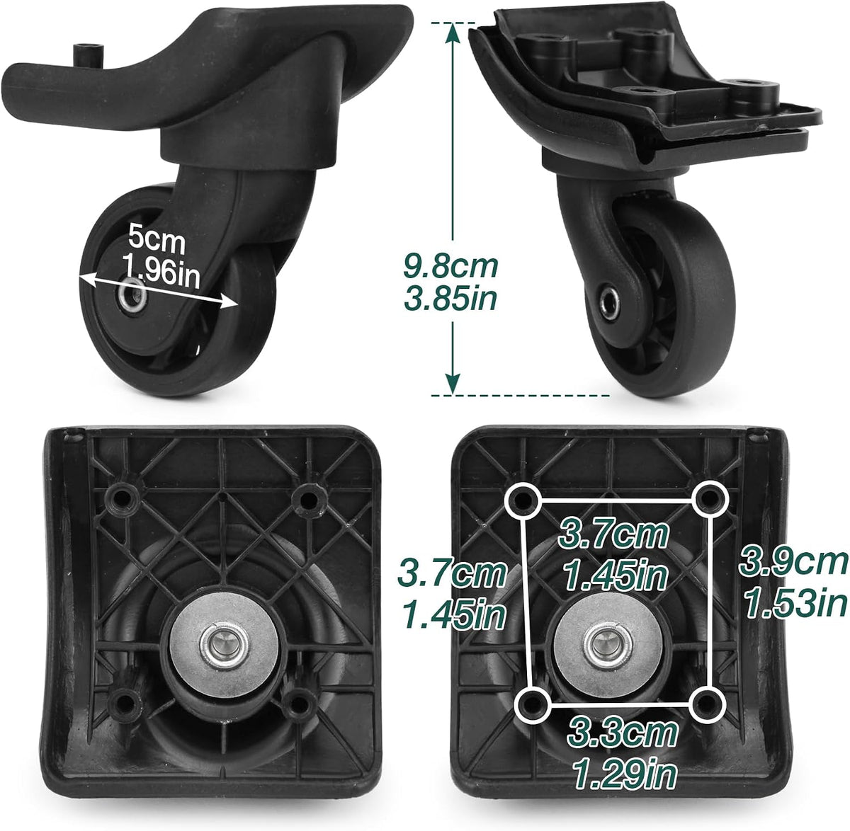 1 Pair Luggage Replacement Caster Wheels, Suitcase Repair Parts EA149-1