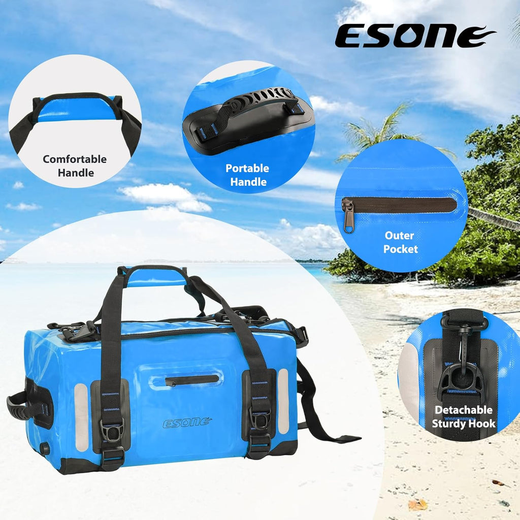 ESONE Dry Bag Backpack Waterproof Bags for Men/Women 90L Blue