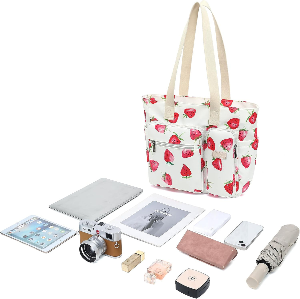 Women Tote Bag With Muti-Pockets,Lightweight Shoulder Bag,Large Capacity Handbag for Travel, Work, Gym