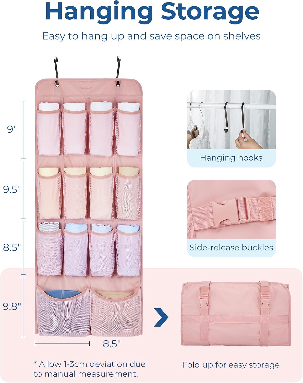BAGSMART Hanging Compression Packing Cubes 6 Set Cruise Travel Essentials