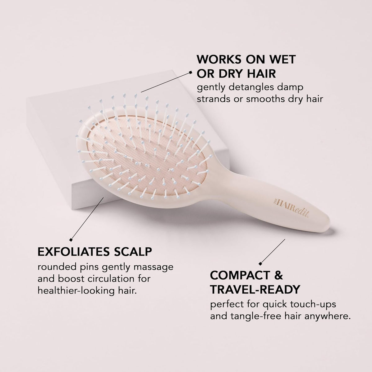 The Hair Edit Mini Smooth & Polish Detangling Hair Brush, Wet or Dry Hair