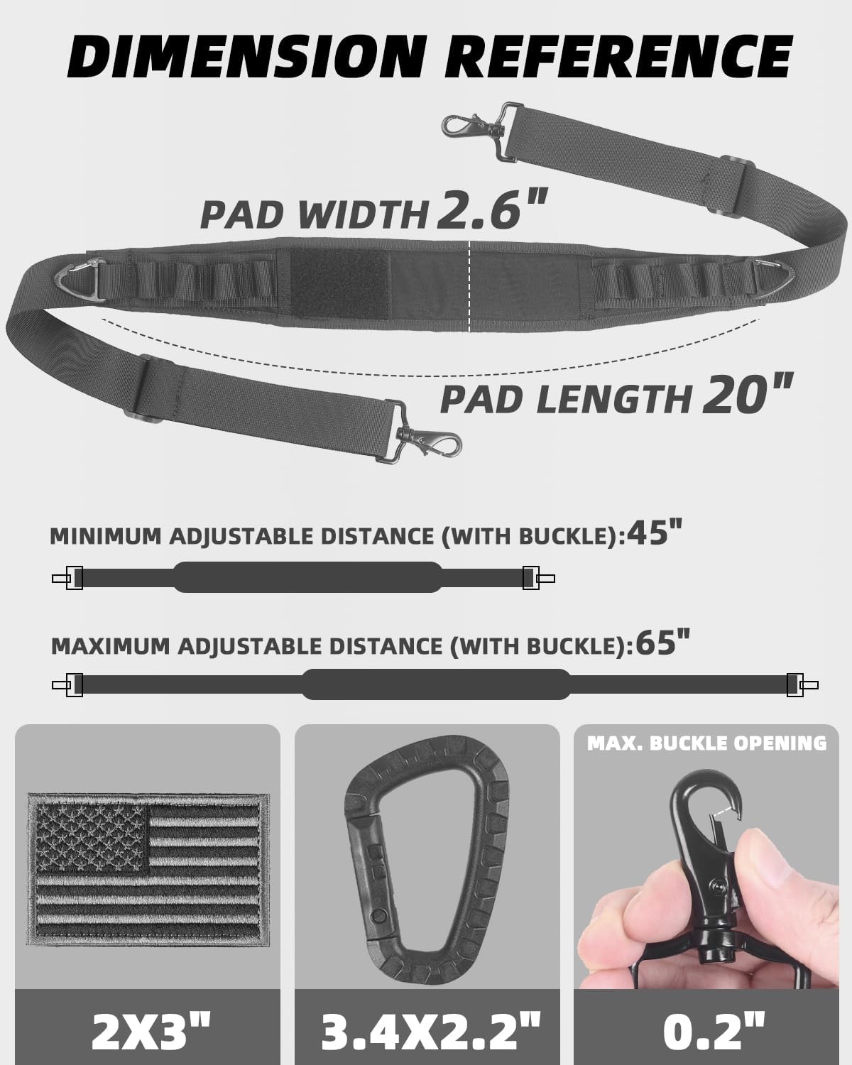 65" Replacement Shoulder Strap, Universal Laptop Adjustable Length Neoprene Padded Bag Strap