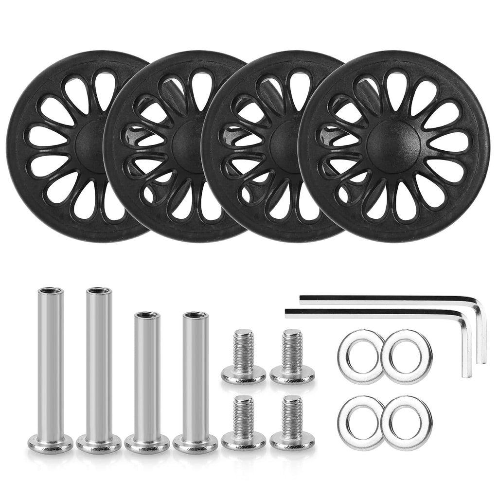 4 Pcs Replacement Luggage Rubber Wheels 2 inch, 50mm Suitcase Spinner Wheel Repair Repair Set, Wear-Resistant Trolley Casters (VA6, 50 mm)