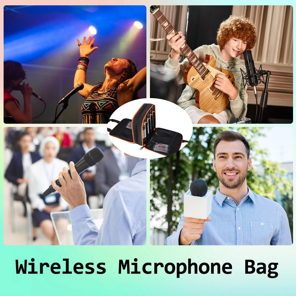 Microphone Case,Wireless Microphone Bag,Portable Storage Case