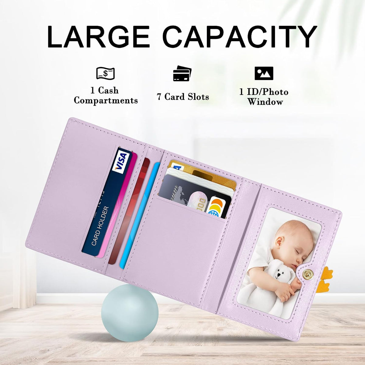 Cute Small Women Wallet with RFID Blocking,Suitable Kid Girls Ladies (Duck Purple)