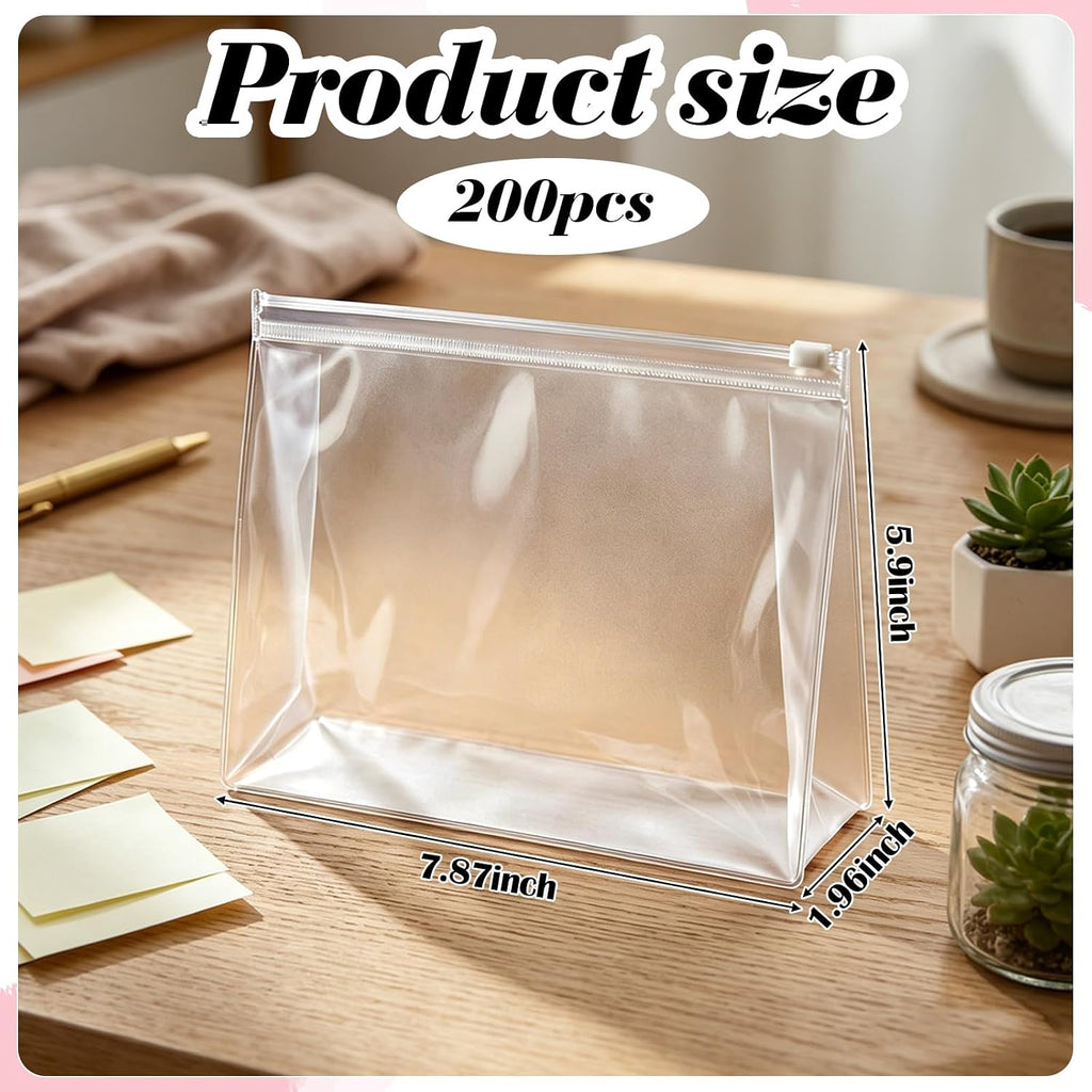 Xuniea 25 Pcs Mini Clear Zipper Makeup Bags,7.8 x 5.9 x 1.9 in