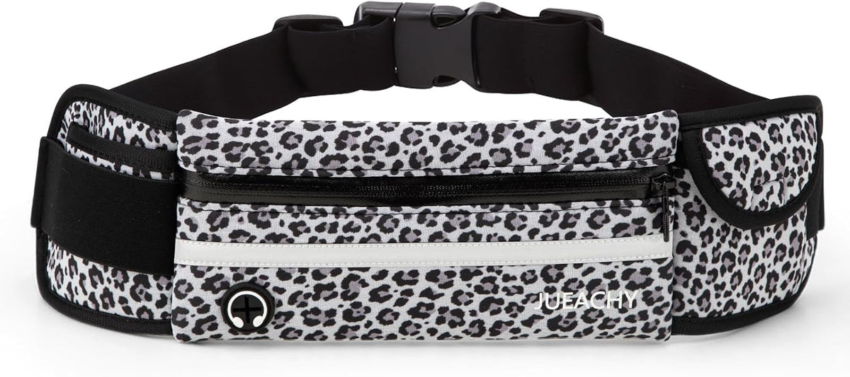 Jueachy Running Belts for Women Waterproof Fanny Pack Running Waist Pouch Phone holder Adjustable Sports Money Belt with Headphone Port