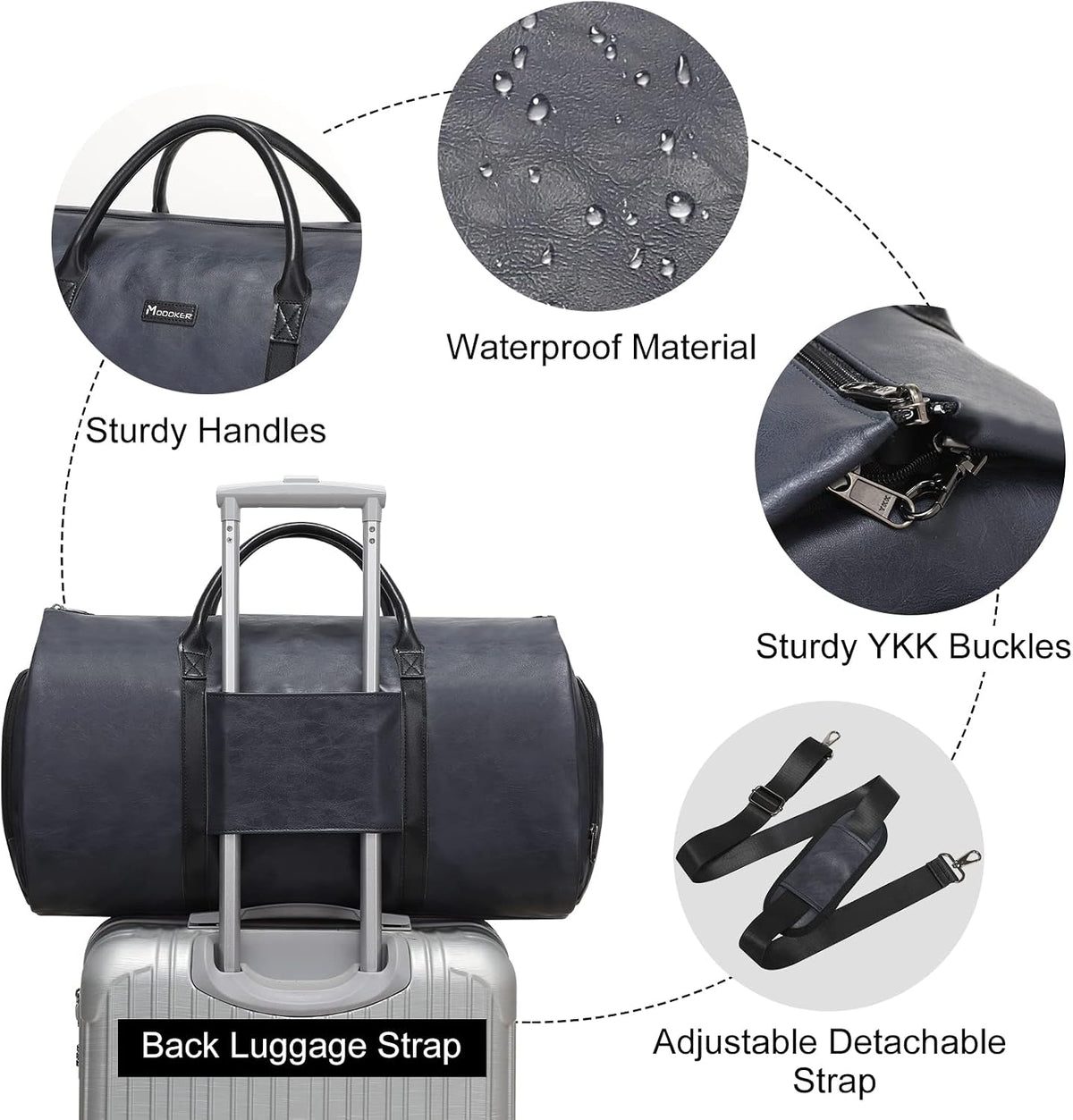 Garment Bags for Travel, 45L Carry-On Convertible Duffle with Strap