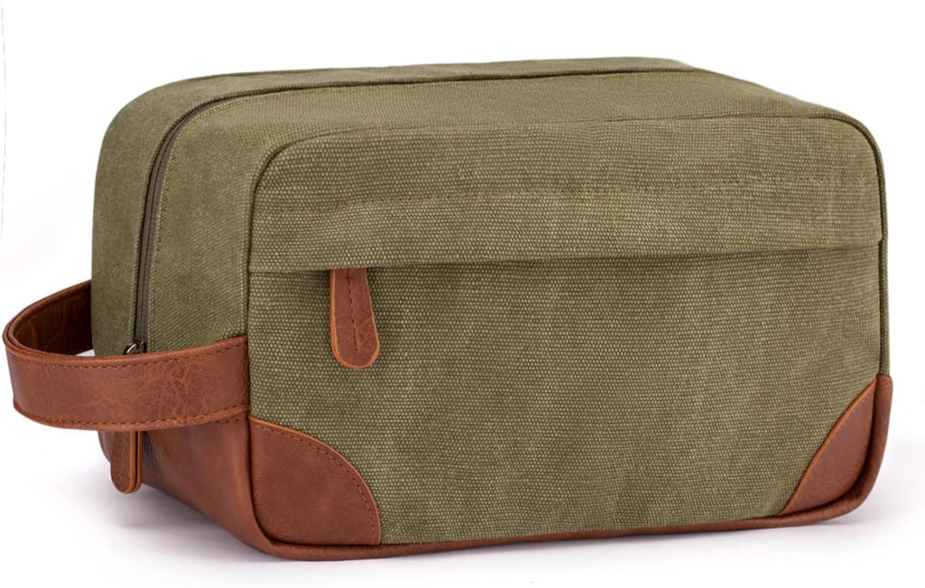 Vorspack Canvas Travel Toiletry Bag for Men, Medium, Green