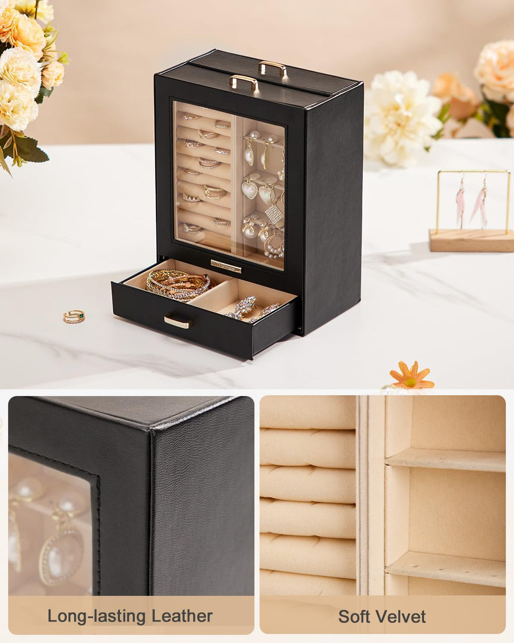 Homde Display Jewelry Box for Girls: Starter Organizer with Clear Window