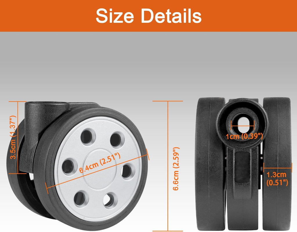 Wheels for Rimowa Trunk, 2 Pack Replacement Kit for Luggage(64mm-Silver-Round)