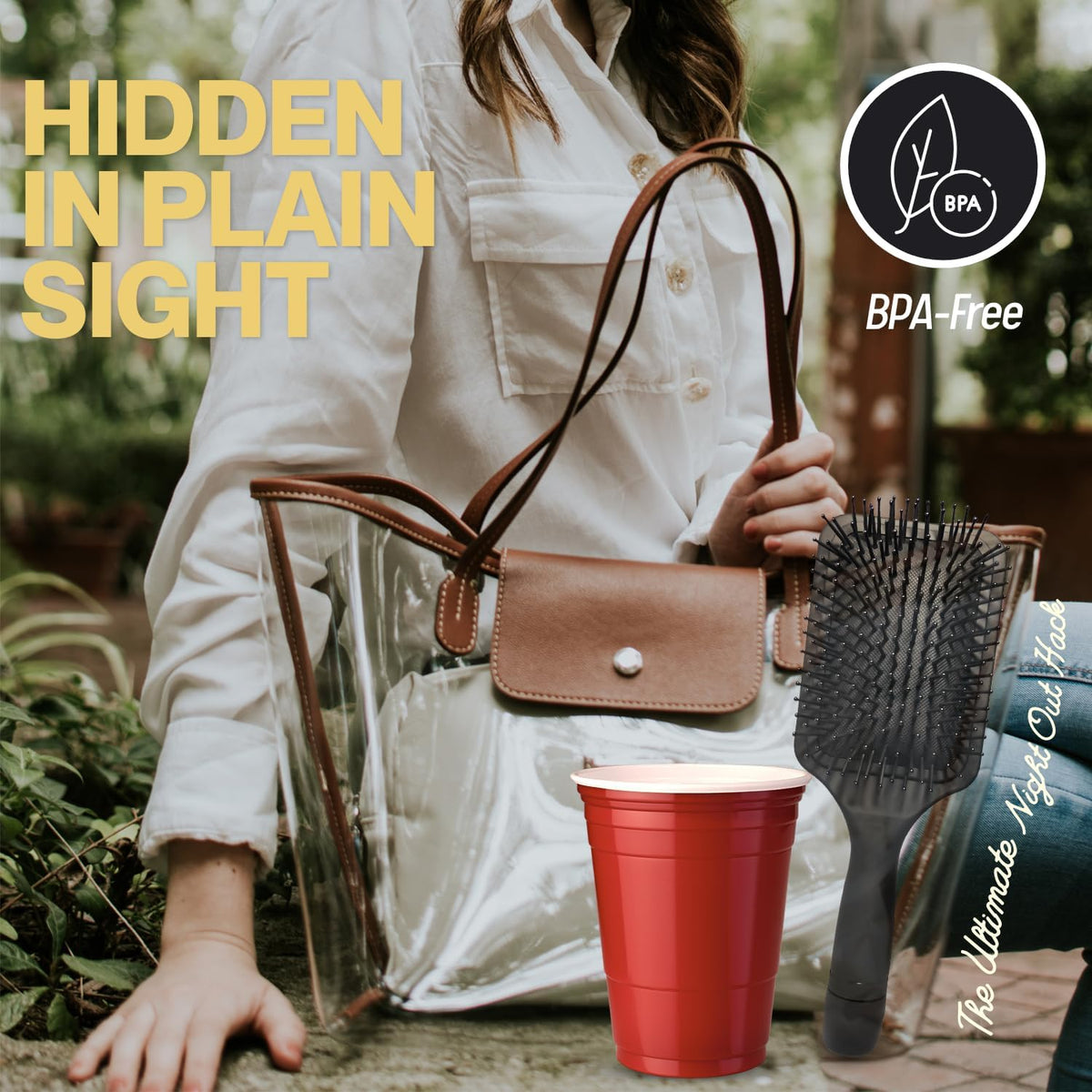 Hidden Paddle Hairbrush Flask by Smuggle Your Booze - 6 oz Secret Hair Brush BPA-Free Flask for Liquor Disguise for Women | Party Women’s Discreet Alcohol Travel Flasks for Cruises, Concerts, Festival