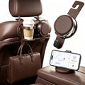 2026 New Foldable Car Door Cup Holder with Hook for Cups Phone Organizer,Brown：for Seats：2 Pack,Multi-Functional Car Mount Folds to 3.94'' and Clips to Car Doors Without Tools